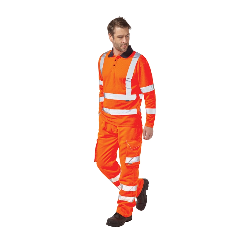 Hi-Vis Long Sleeve Polo Shirt 240g