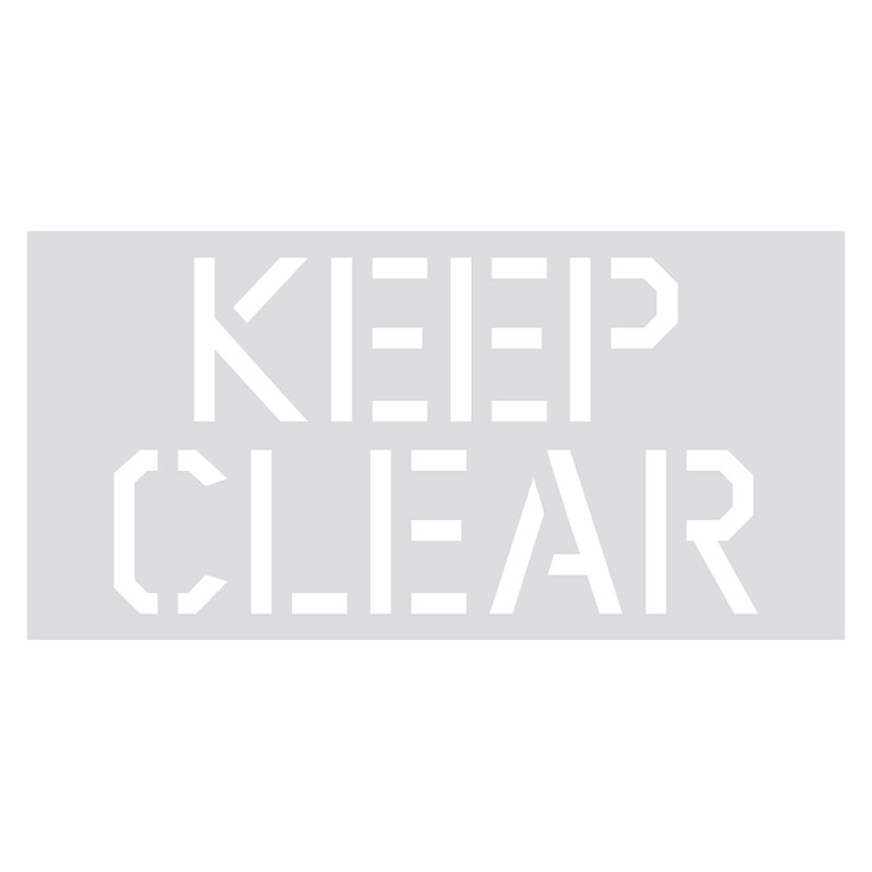 600mm x 300mm  3mm ecoFOAM - Keep clear Stencil