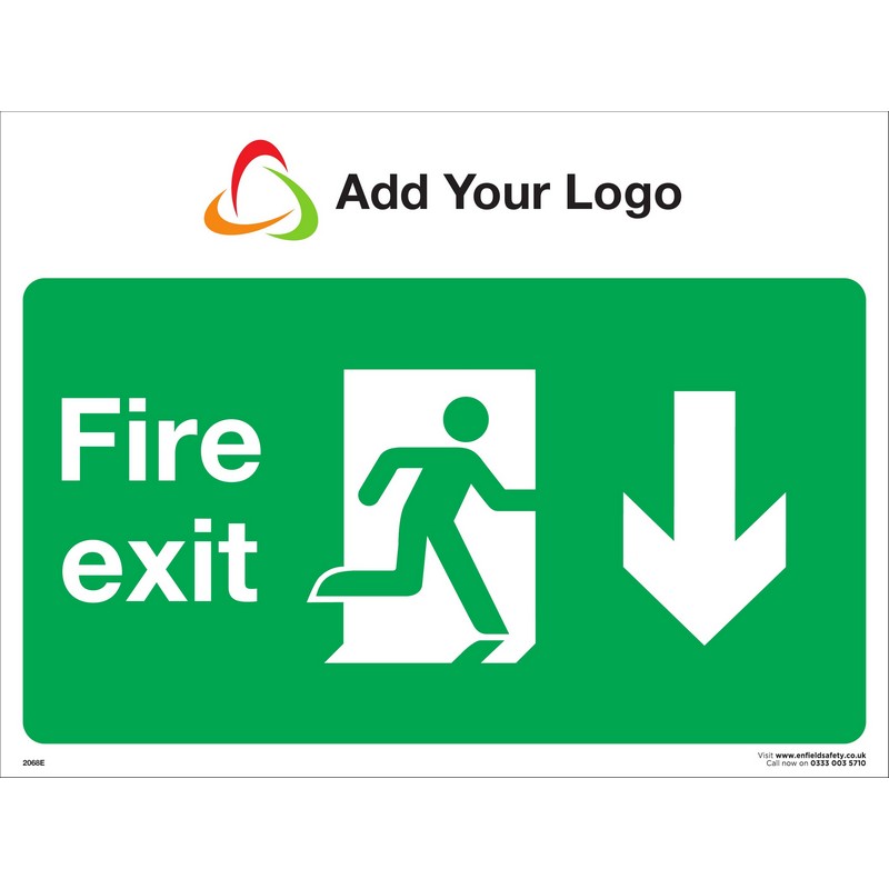 Fire Exit Down Arrow | Safety Signs | Add Your Logo Signs | Signage ...