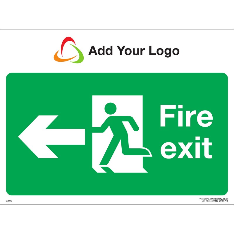 Fire Exit Left Arrow | Safety Signs | Add Your Logo Signs | Signage ...