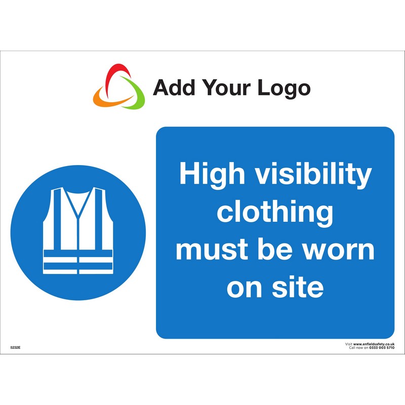 300mm x 200mm  3mm ecoBORD - High Visibility Clothing Must be Worn on Site