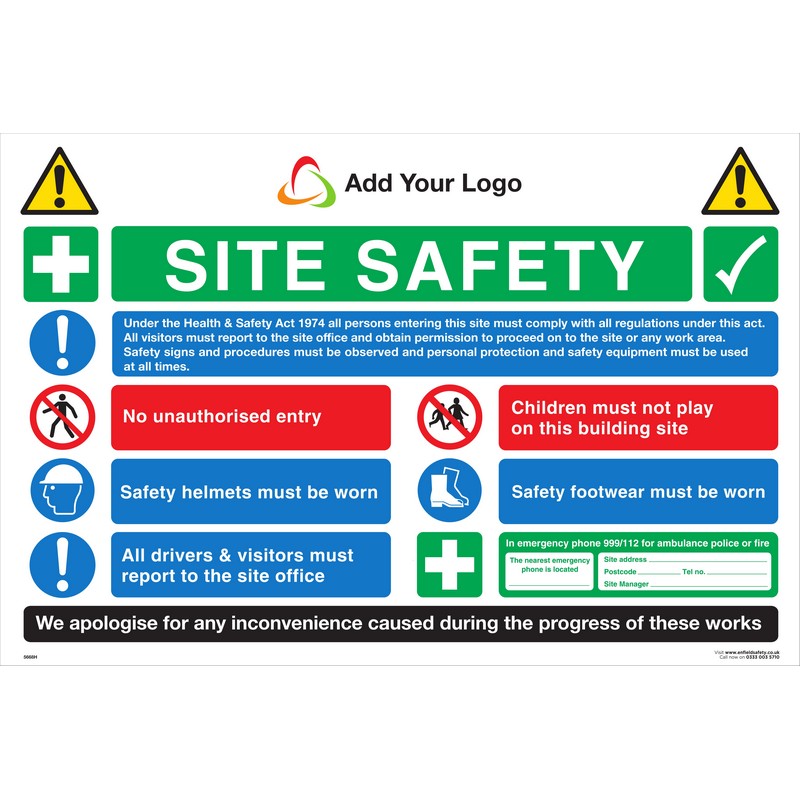 Site Safety | Site Entrance and Hoarding | Add Your Logo Signs ...