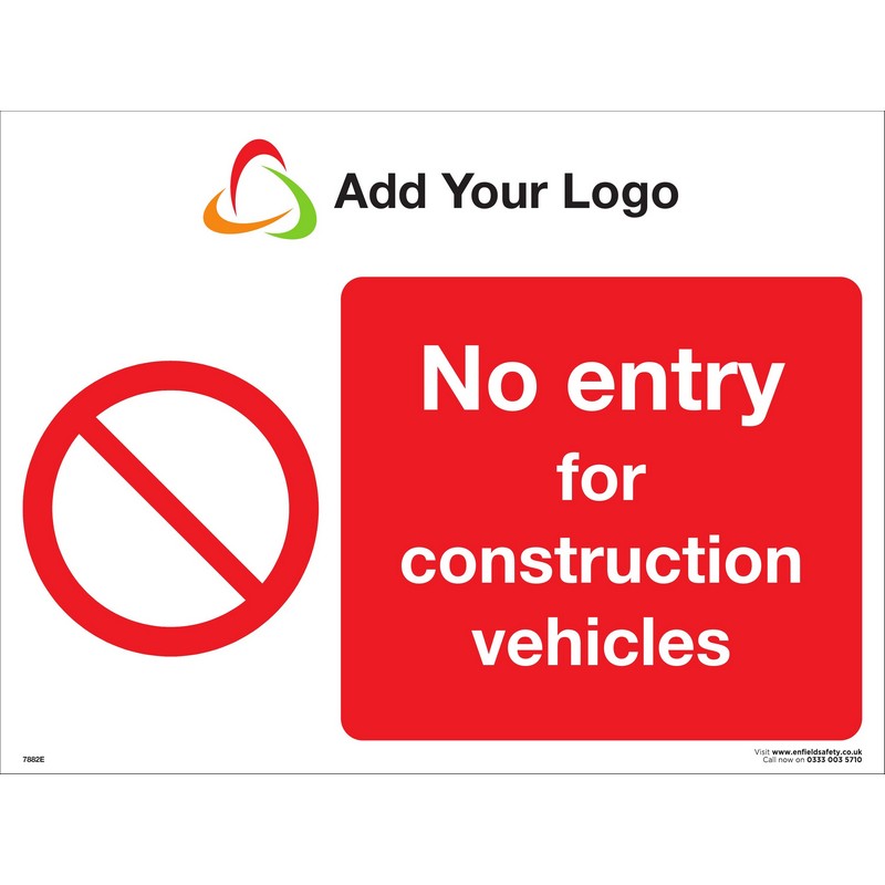 300 x 200 3mm ecoFOAM - NO ENTRY FOR CONSTRUCTION VEHICLES