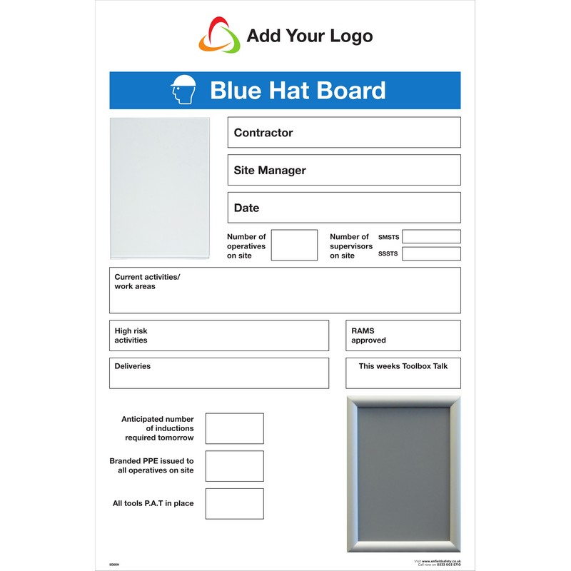 1200 x 800 5mm ecoFOAM with Drywipe -  *BLUE HAT DRY WIPE WITH A4 CLIPFRAME