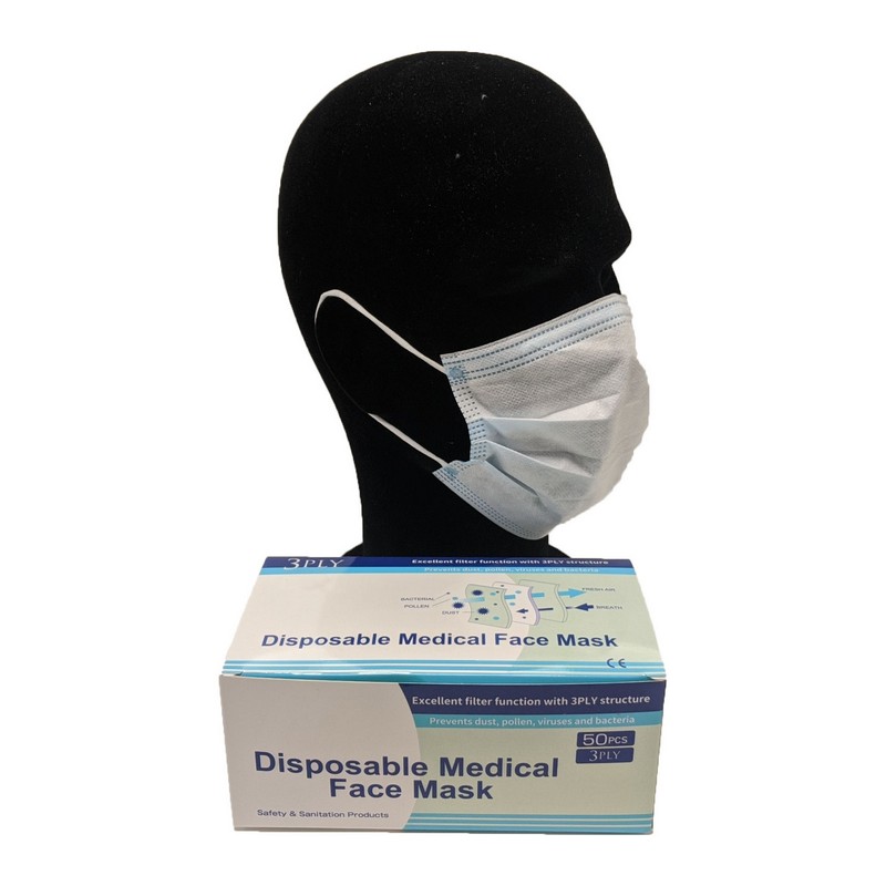 (C) 3 Ply Type IIR Face Masks (Pack of 50) - DA Brand
