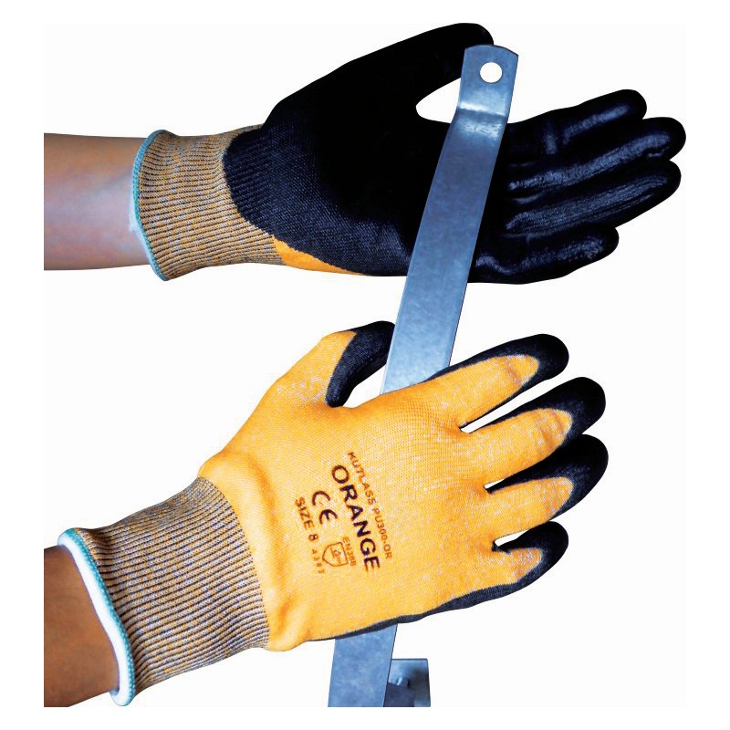 (t) Cutflex Cut Level 3 ORANGE PU Coated Glove - Large (Size 9)