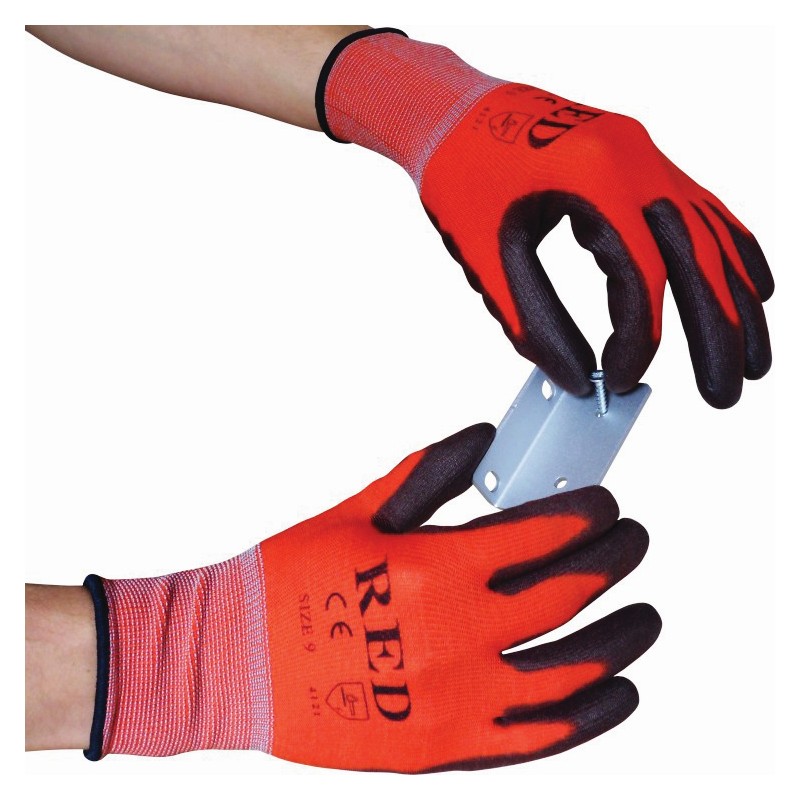 Cutflex Cut Level 1 RED PU Coated Glove - Large (Size 9)