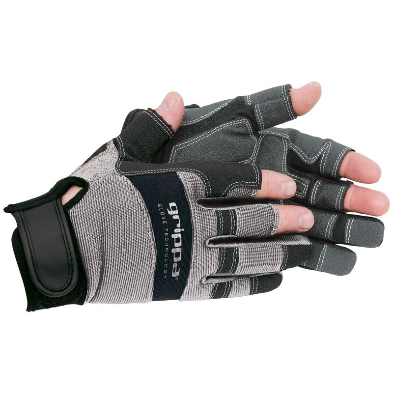 GRIPPA Synthetic Semi Fingerless Mechanics Glove With Padded Palm - Medium (Size 8)