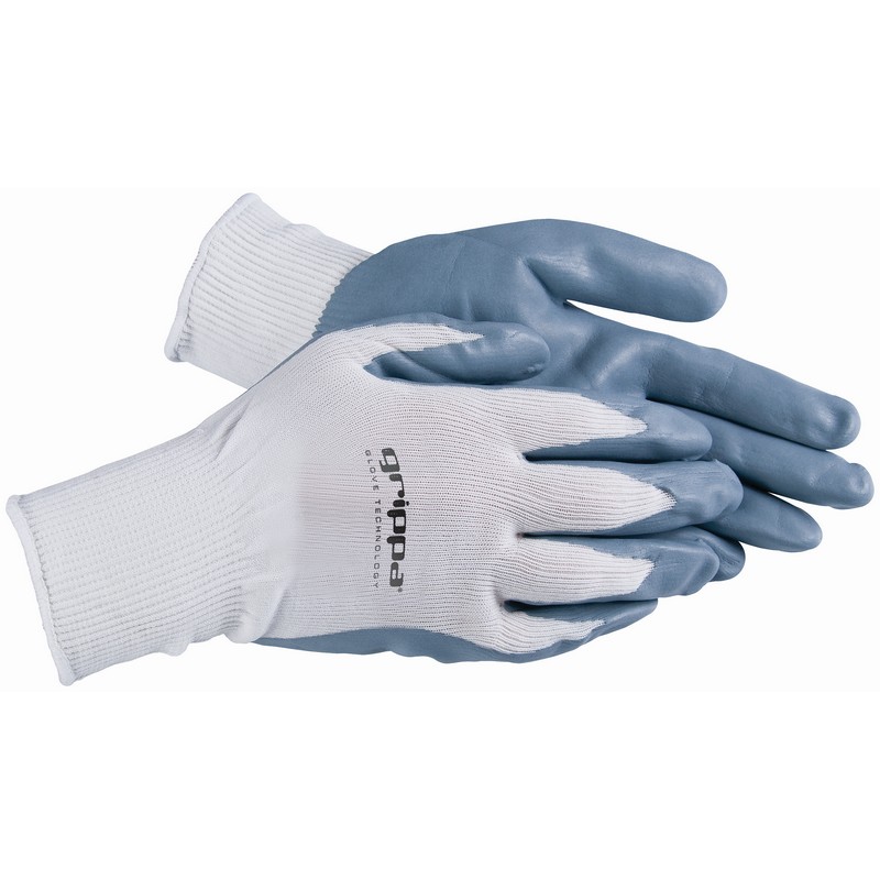 GRIPPA Triletec Knitted Seamless Polyester Glove with Nitrile Palm Coating - Large (Size 9)