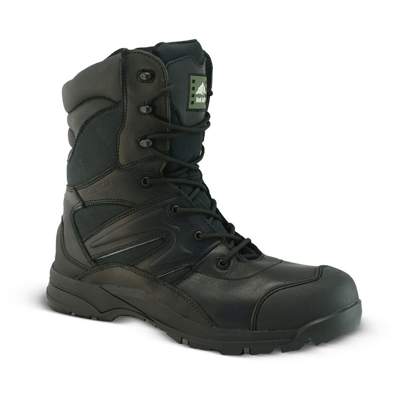 Leather High Leg Zip Sided Boot c/w Comfort Lining, Composite Toecap & Midsole Black 06