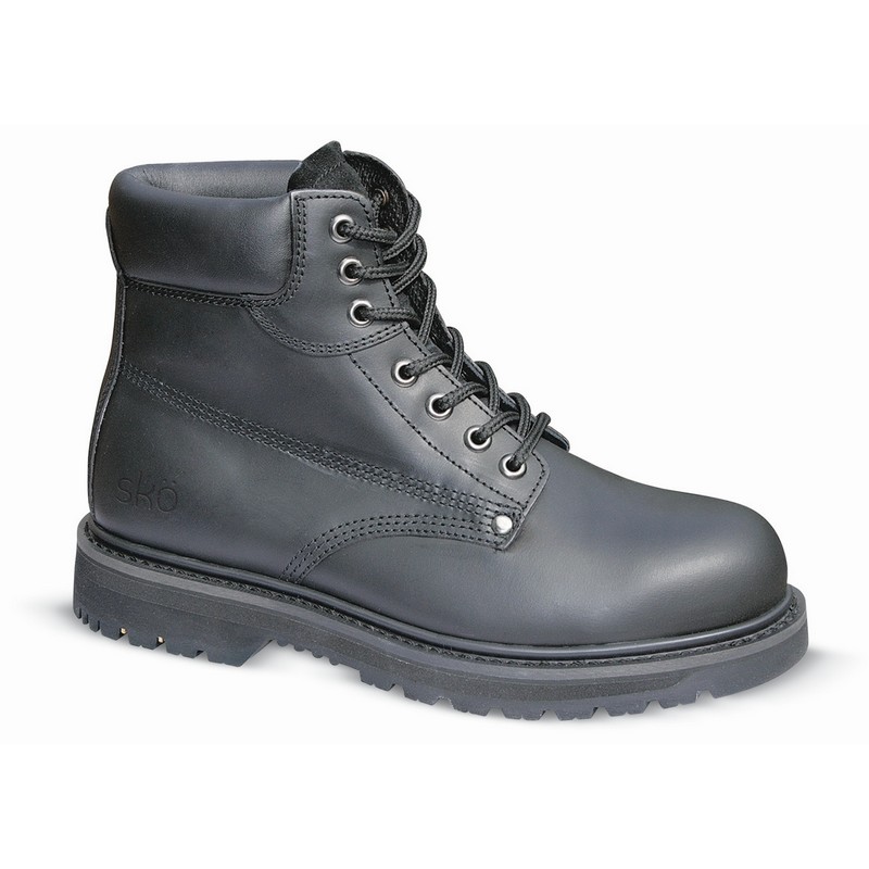 (t) Black Safety Boot c/w Steel Midsole - 08