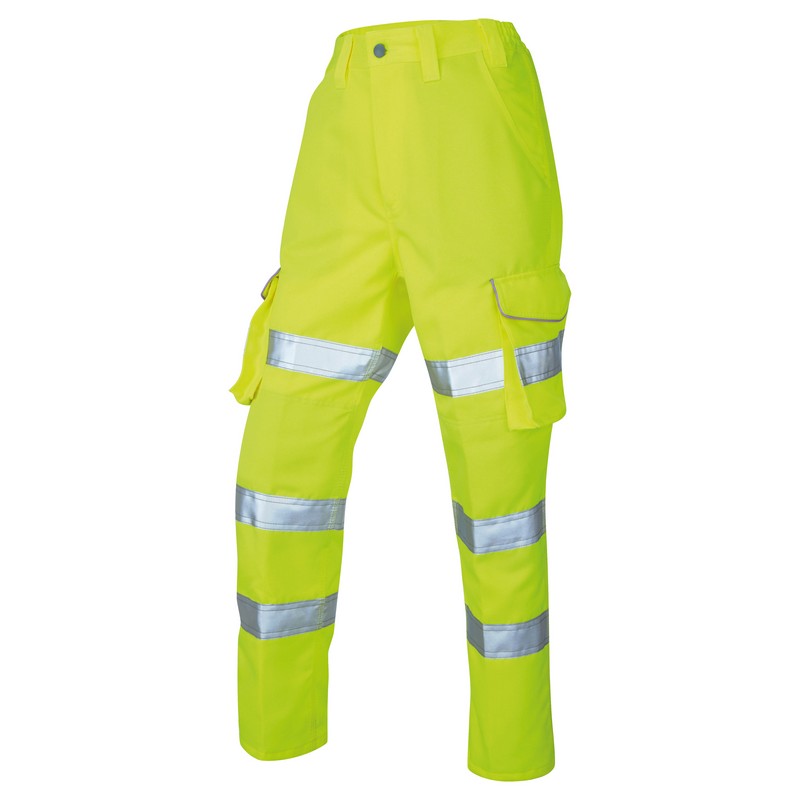 Hi-Vis Polycotton LADIES Cargo Trousers Yellow 8 Reg