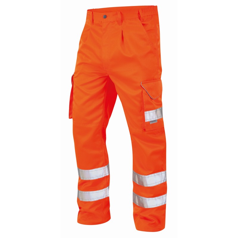 EVENLODE Hivisibilty Polycotton Cargo Trousers Orange 280gsm 32 Reg