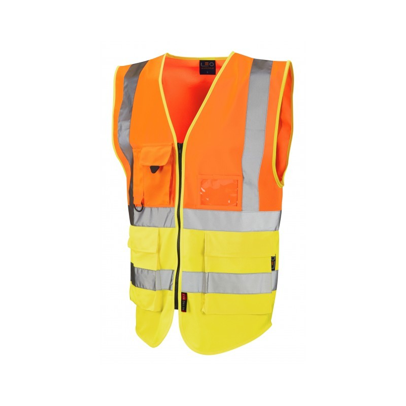 Hivisiblity Multi-pocket Executive Vest ORANGE/YELLOW L