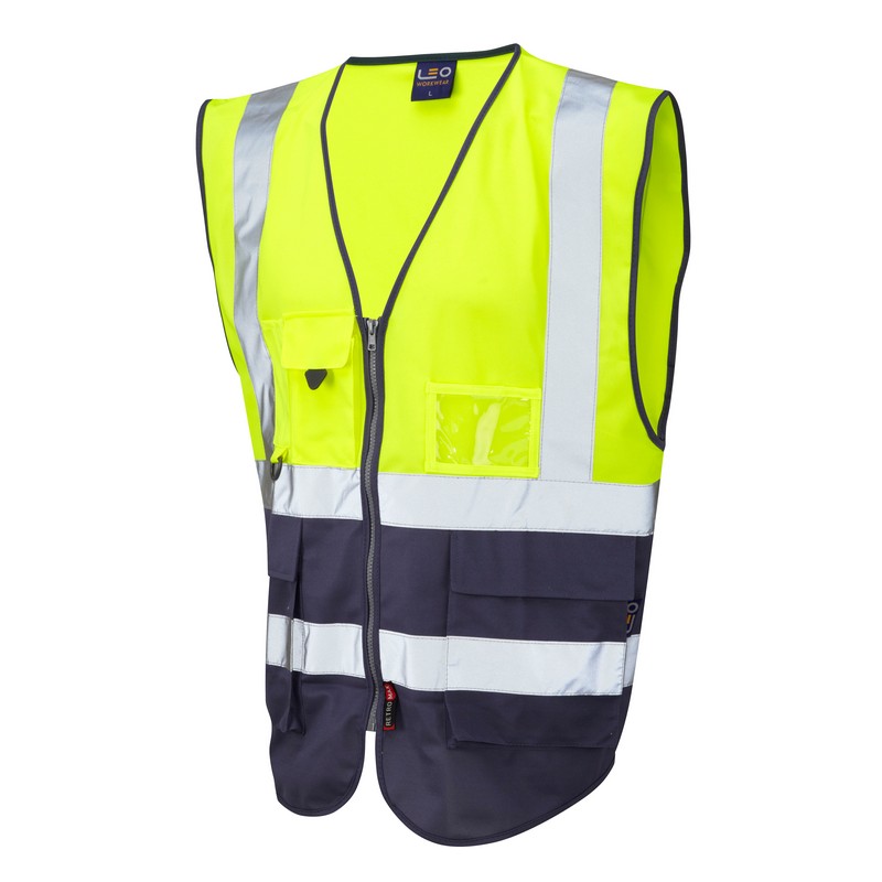 Hivisiblity Multi-pocket Executive Vest YELLOW/NAVY L