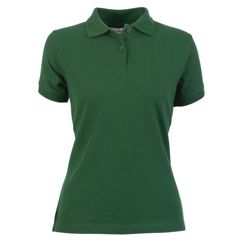 EVENLODE Elles Polycotton Ladies polo shirt 230g Bottle Green S (10-12)