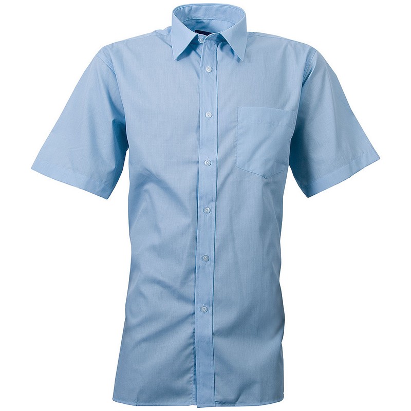 Polycotton Short Sleeve Formal Shirt  LIGHT BLUE 14