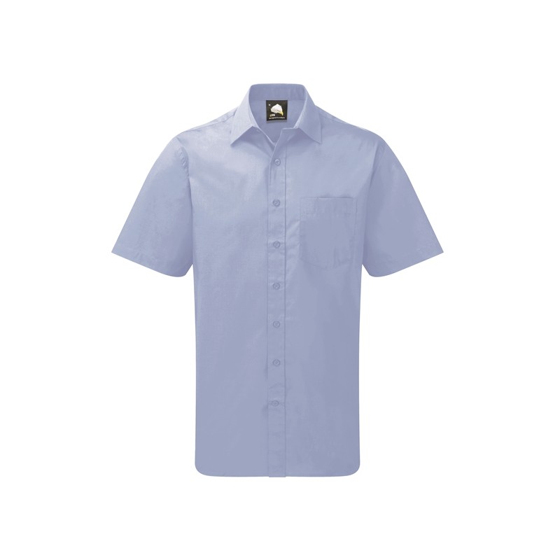 Polycotton Short Sleeve Oxford Shirt  LIGHT BLUE 14