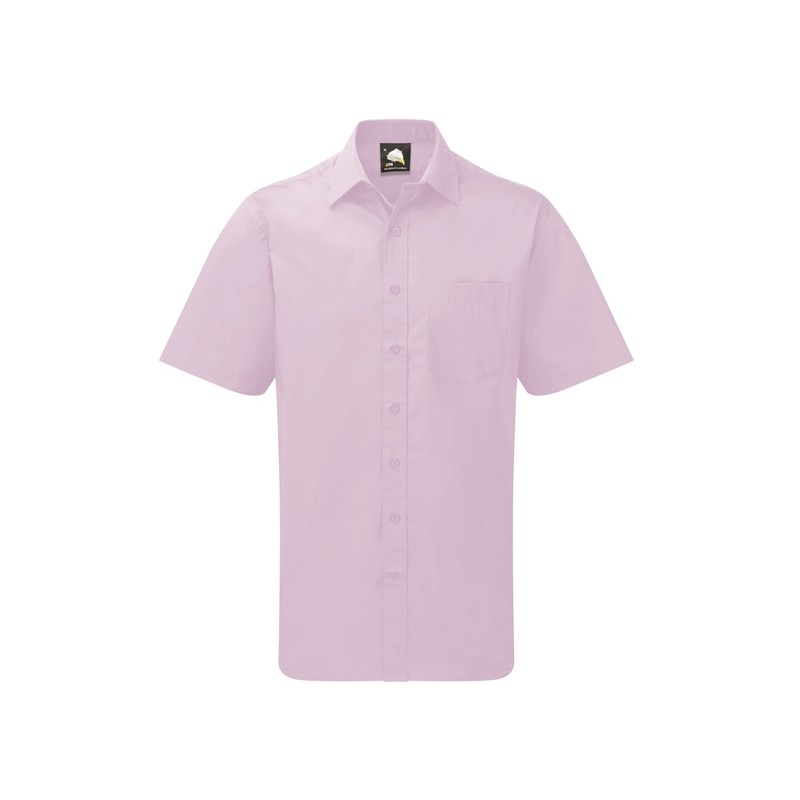 Polycotton Short Sleeve Oxford Shirt Lilac 14.5