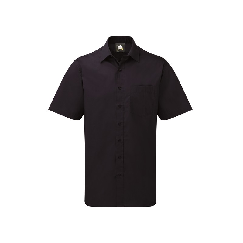 Polycotton Short Sleeve Oxford Shirt  Navy S (14.5
