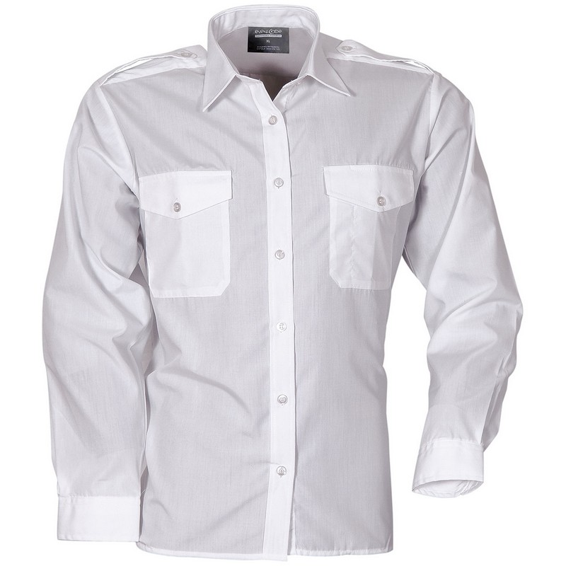 Long Sleeve Pilot Shirt –  WHITE 14