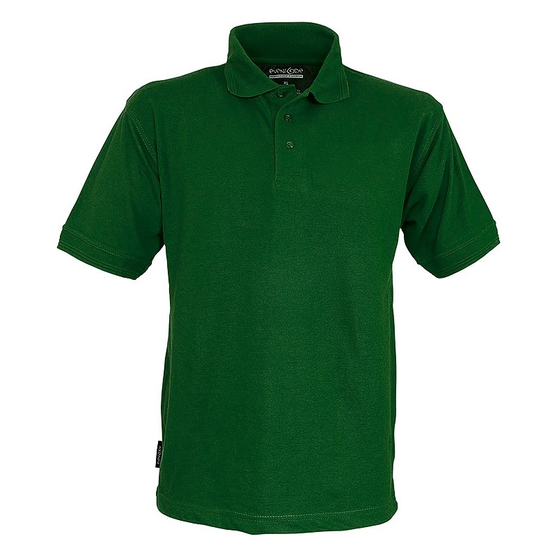 EVENLODE Henley Polycotton Polo Shirt 240g BOTTLE GREEN L