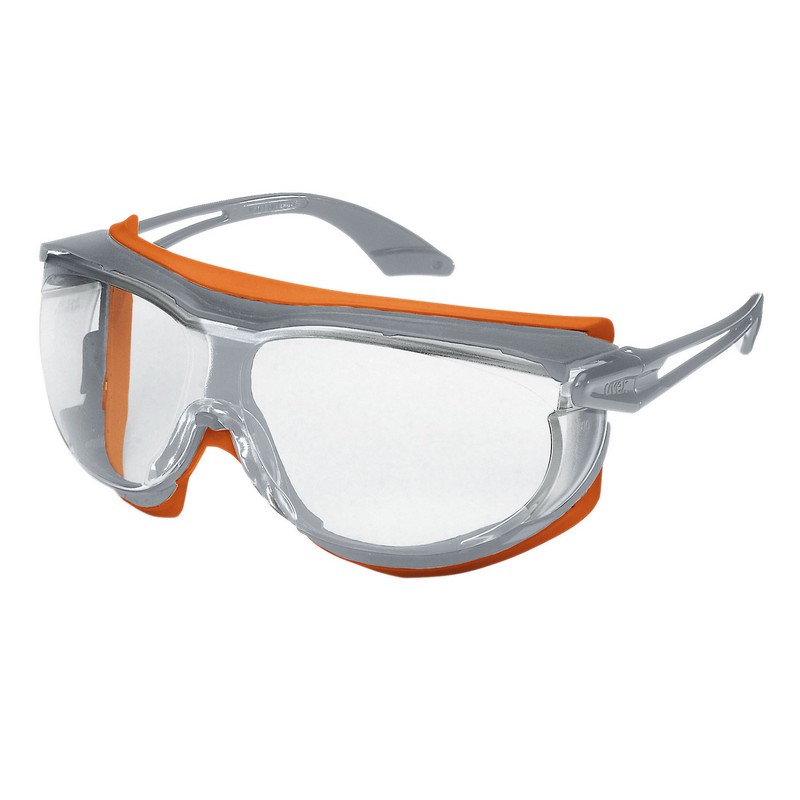 UVEX Skyguard NT Safety Spectacles clear lens, orange/grey frame