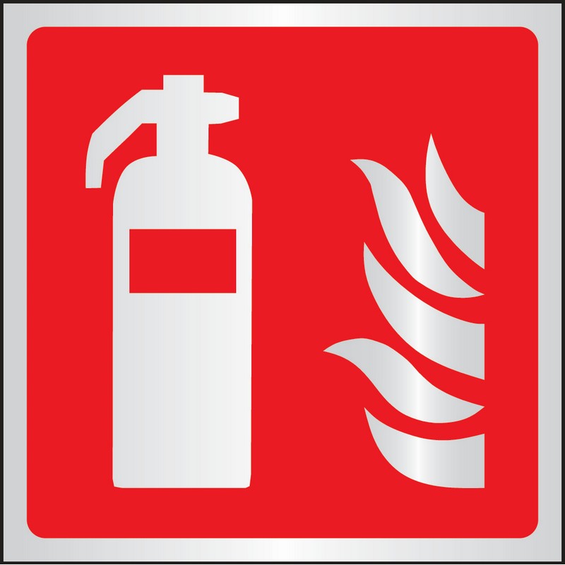 Extinguisher symbol 175x175mm aluminium