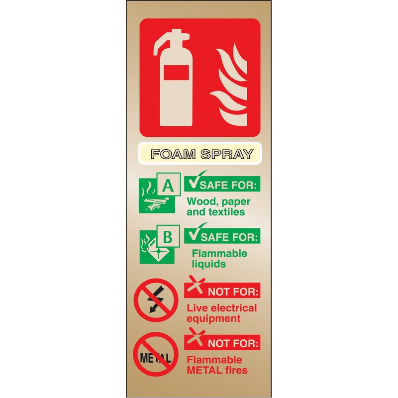 Foam spray extinguisher identification brass