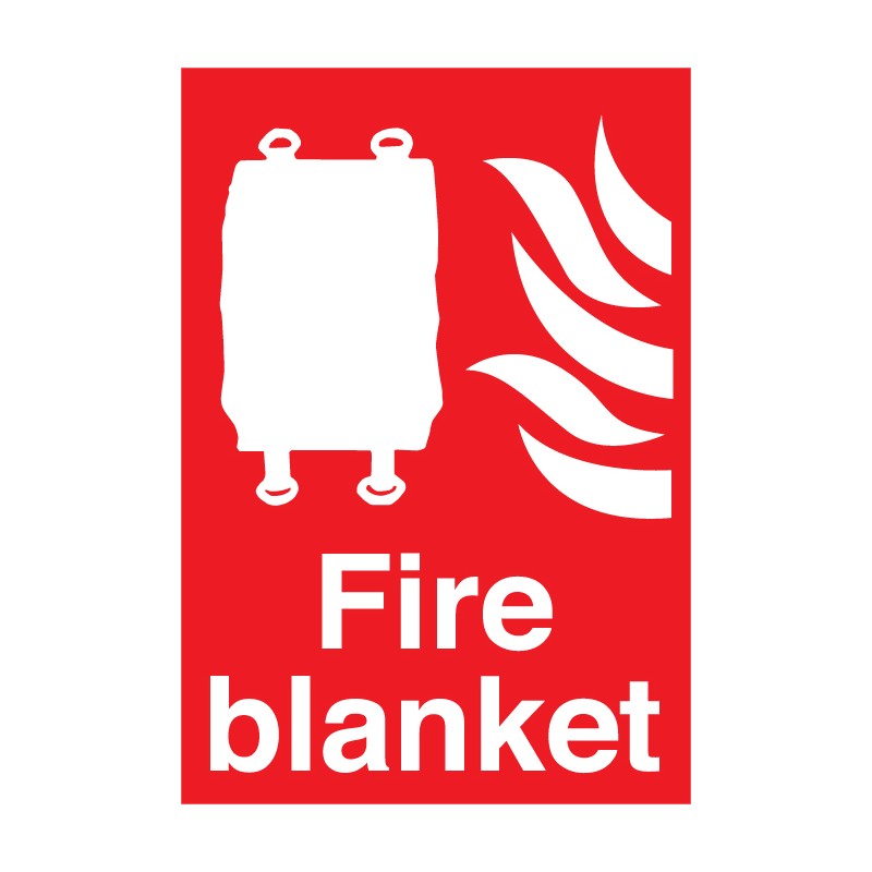 Fire Blanket 230mm x 330mm rigid plastic sign