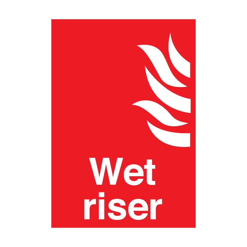 Wet Riser 230mm x 330mm Rigid plastic sign