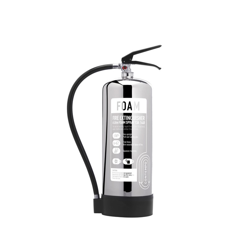 6Ltr Polished Stainless Steel Foam Extinguisher 