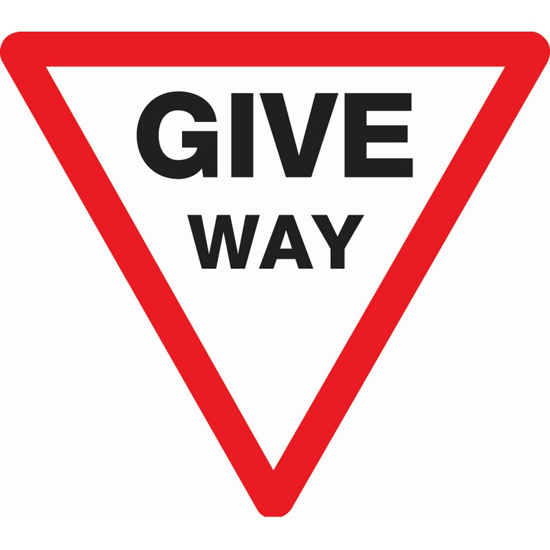 Give Way 600mm Reflective, class ref 2, aluminium channelled