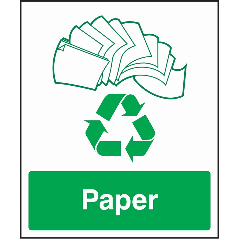 Paper Recycling 250x300mm Self Adhesive Sign