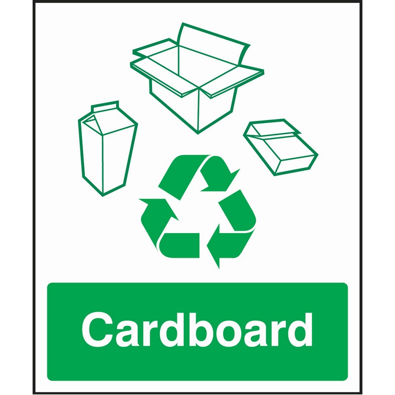 Cardboard Recycling 250x300mm Rigid Plastic Sign