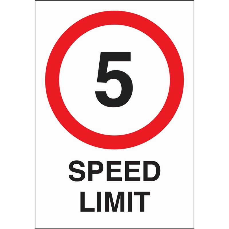 5MPH Speed Limit 400mm x 600mm rigid plastic sign