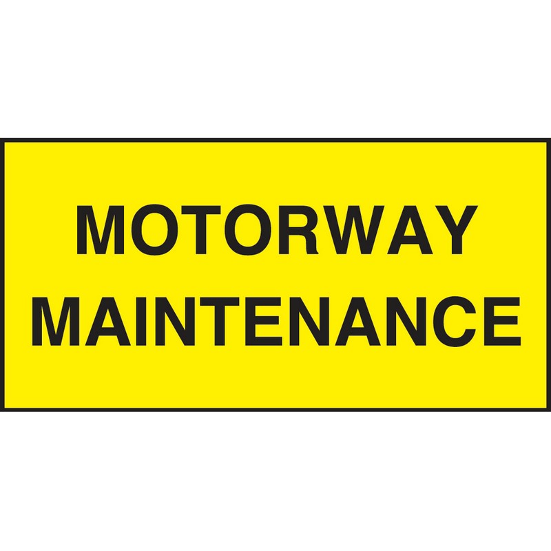 Motorway Maintenance - 600mm x 300mm Reflective Self-Adhesive sign