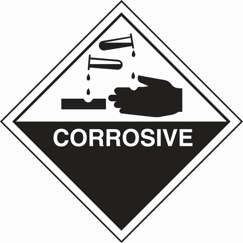 Corrosive 100mm x 100mm Self-Adhesive sign