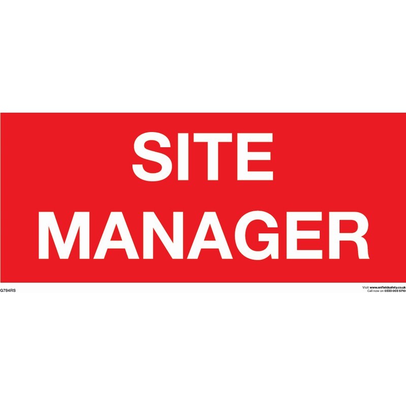 Site Manager 330mm x 150mm rigid self-adhesive sign