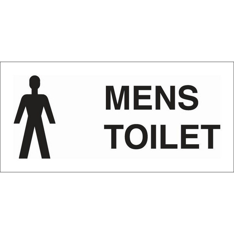 Mens Toilet 330mm x 150mm Rigid Self-Adhesive sign