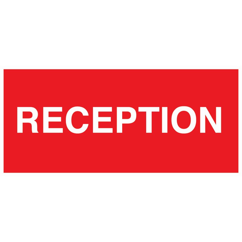 Reception 330mm x 150mm Rigid Self-Adhesive sign