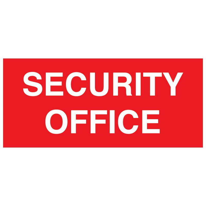 Security Office 330mm x 150mm Rigid Self-Adhesive sign