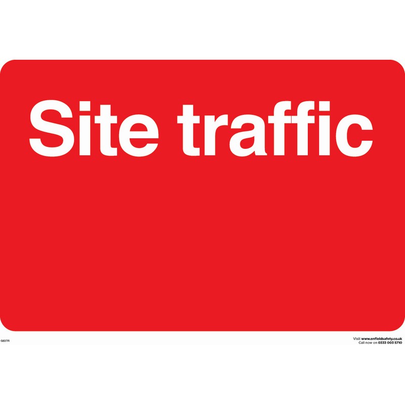 Site Traffic + space for arrow 600mm x 400mm rigid plastic sign