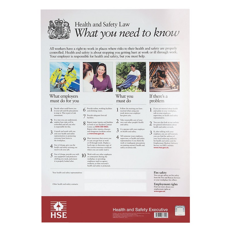 Health & Safety Law Poster A3 size 350micron
