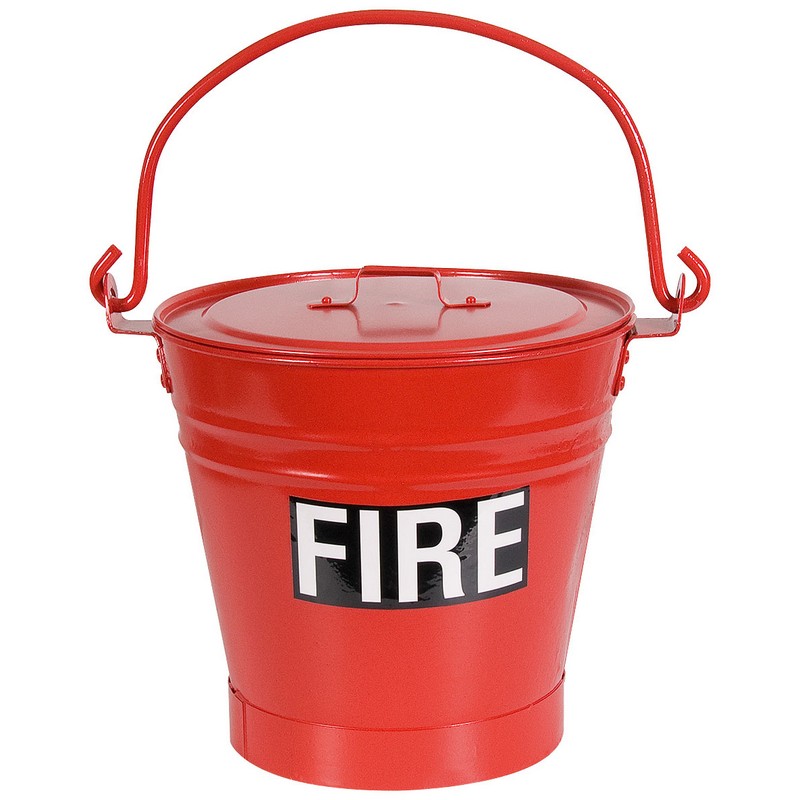 Metal Fire Bucket with Lid