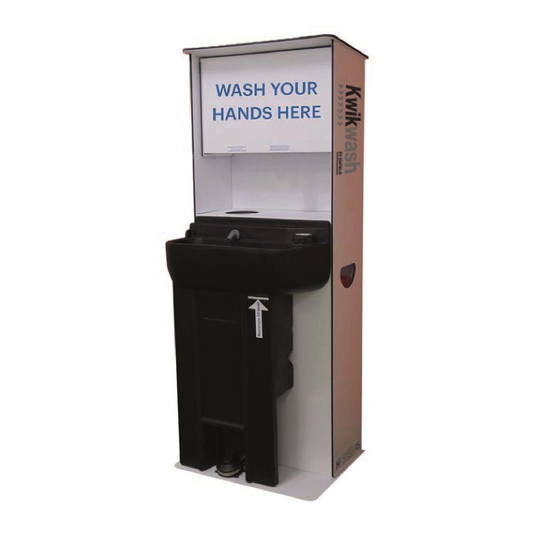 KWIKWASH AUTO PortableSelf-Contained Cold Water Hand Wash Station c/w soap Dispenser and Towel Dispenser  & Auto Dispenser 1450(H)  x 620(W) x 560mm(D) 