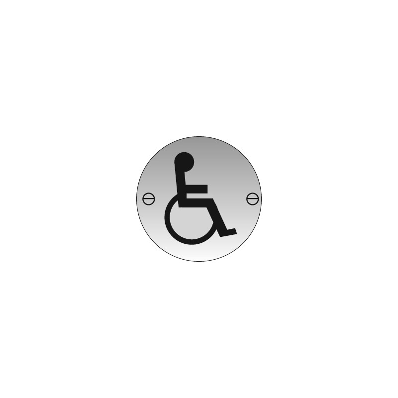 Disabled symbol 70mm dia aluminium sign
