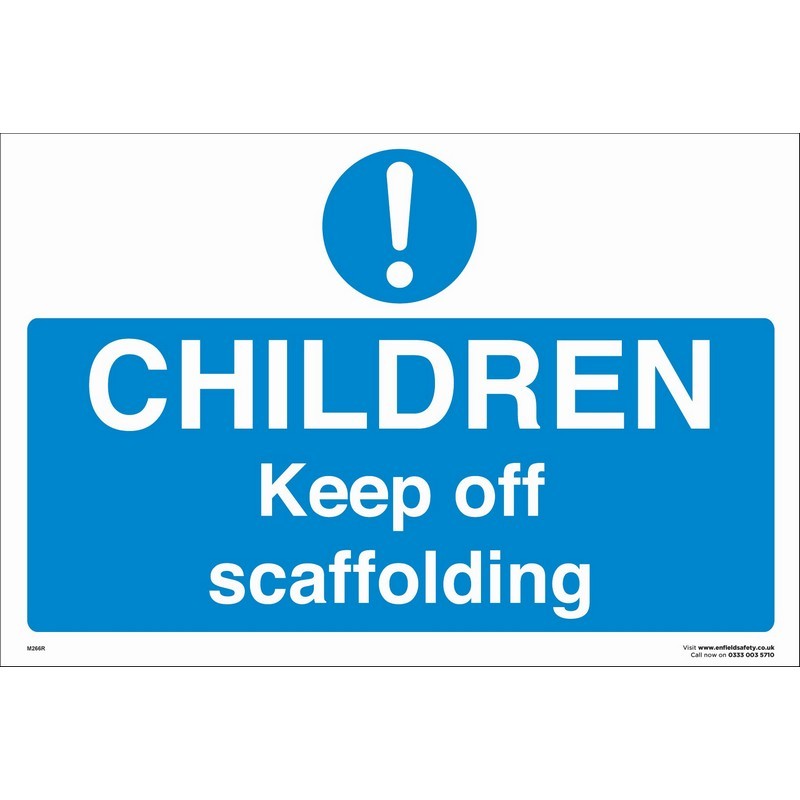 Children Keep off Scaffolding 600mm x 400mm rigid plastic sign