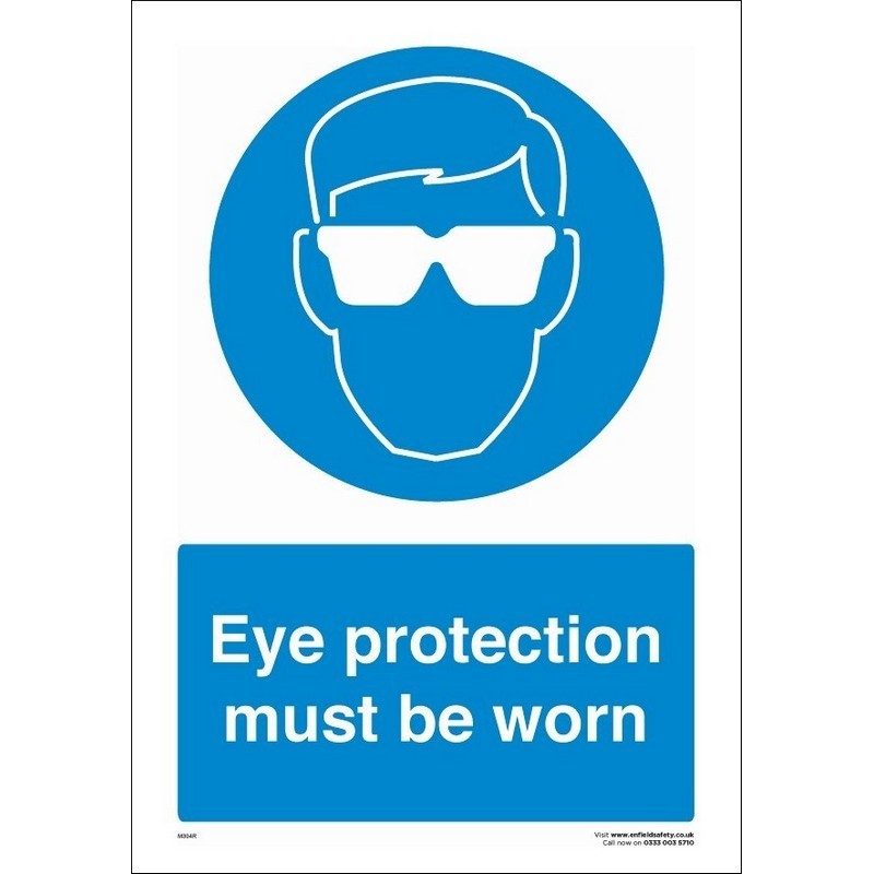 Eye Protection Must be Worn 230mm x 330mm Rigid plastic sign