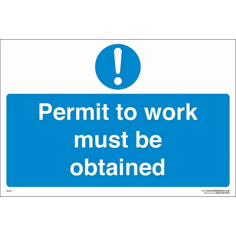 Permit to Work 330mm x 230mm Rigid Plastic